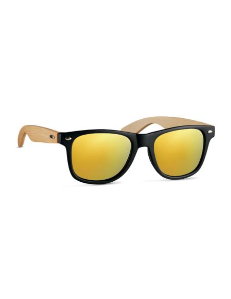 Gafas de sol vintage Sunshine con patillas de bambú y lentes espejo PERSONALIZABLE