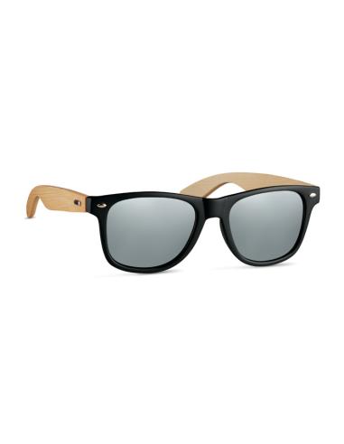 Gafas de sol vintage Sunshine con patillas de bambú y lentes espejo PERSONALIZABLE
