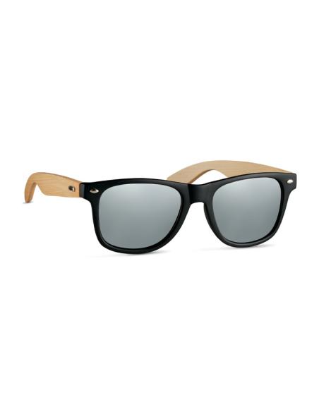 Gafas de sol vintage Sunshine con patillas de bambú y lentes espejo PERSONALIZABLE