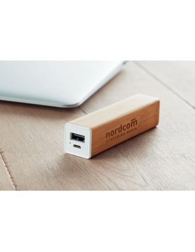 Powerbank Darwin 2200mAh con carcasa de bambú PERSONALIZABLE