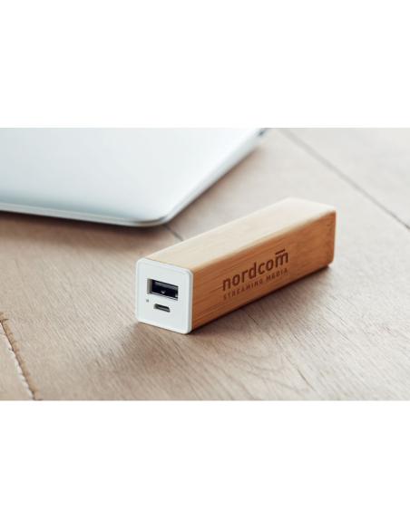 Powerbank Darwin 2200mAh con carcasa de bambú PERSONALIZABLE