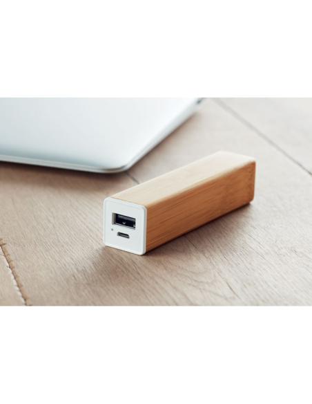 Powerbank Darwin 2200mAh con carcasa de bambú PERSONALIZABLE
