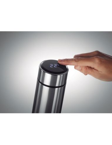 Botella termo acero inoxidable Tel Aviv indicador temperatura 450ml PERSONALIZABLE