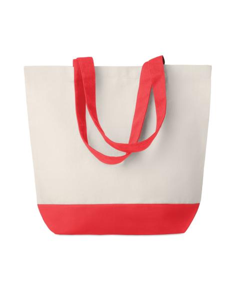 Bolsa Marbella de canvas 280g/m2 con base y asas de color a juego PERSONALIZABLE