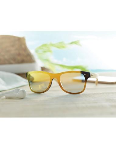 Gafas de sol Split con patillas de bambú y lentes espejo PERSONALIZABLE