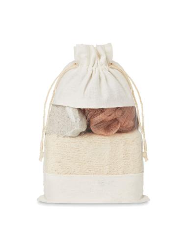 Set de baño en bolsa jute