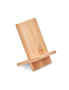 Soporte para teléfono móvil de bambú Tikva PERSONALIZABLE