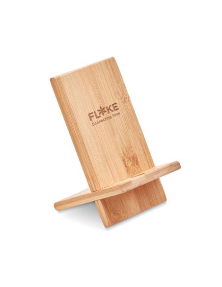 Soporte para teléfono móvil de bambú Tikva PERSONALIZABLE