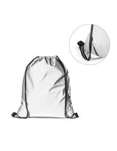 Bolsa de tela Echuca poliéster reflectante con cuerdas 200g/m2  PERSONALIZABLE