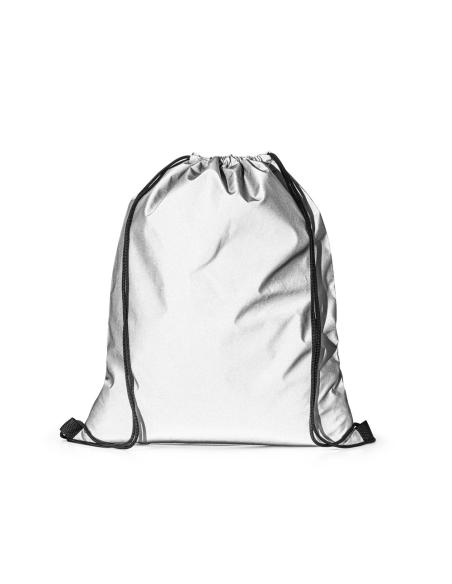Bolsa de tela Echuca poliéster reflectante con cuerdas 200g/m2  PERSONALIZABLE