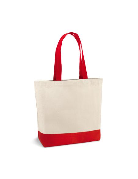 Bolsa de lona de algodón 280g/m2 Durban con asas en color y bolsillo interior PERSONALIZABLE