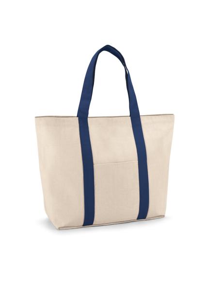 Bolsa de lona de algodón 280g/m2 Cairo con asas en color y bolsillos PERSONALIZABLE