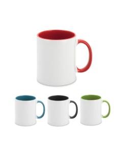 Taza cerámica Móstoles especial sublimación asas colores 350ml PERSONALIZABLE