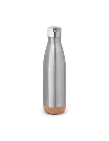 Botella agua de acero inoxidable Lagos doble capa con base de corcho sin BPA 560ml PERSONALIZABLE