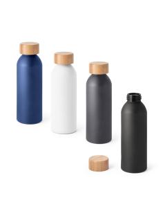 Botella agua de aluminio Prague acabado mate con tapa de bambú sin BPA 550ml PERSONALIZABLE