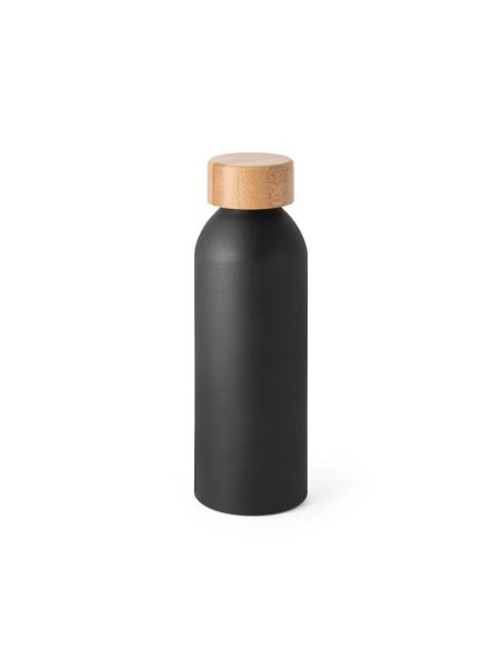 Botella agua de aluminio Prague acabado mate con tapa de bambú sin BPA 550ml PERSONALIZABLE