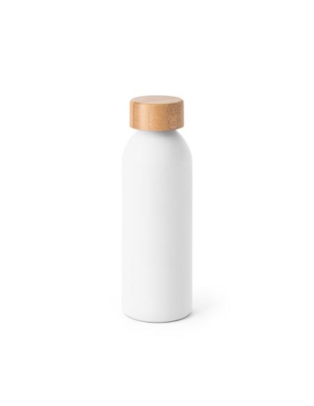Botella agua de aluminio Prague acabado mate con tapa de bambú sin BPA 550ml PERSONALIZABLE