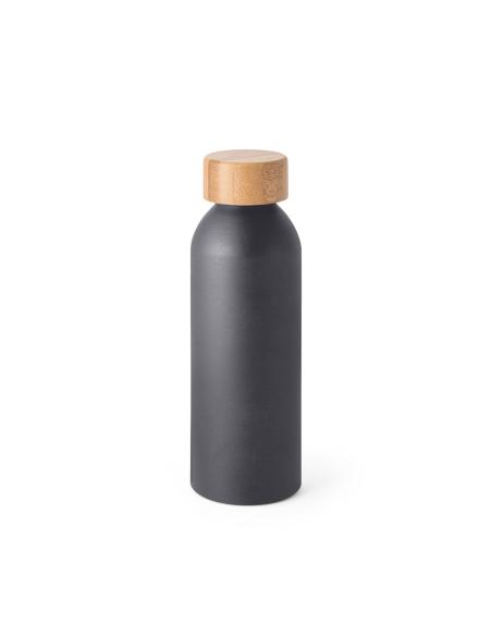 Botella agua de aluminio Prague acabado mate con tapa de bambú sin BPA 550ml PERSONALIZABLE
