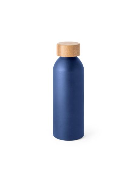 Botella agua de aluminio Prague acabado mate con tapa de bambú sin BPA 550ml PERSONALIZABLE