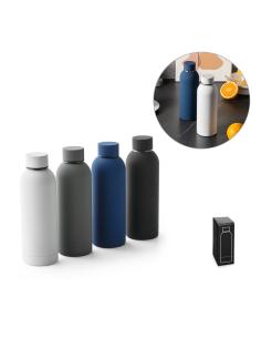 Botella agua de acero inoxidable Shepparton doble capa con acabado de goma sin BPA 550ml PERSONALIZABLE