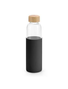 Botella de cristal Taipei con tapa de bambú y funda silicona sin BPA 600ml PERSONALIZABLE 2