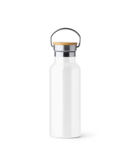 Botella agua de acero inoxidable Tazacorte doble capa tapa bambú 500ml PERSONALIZABLE