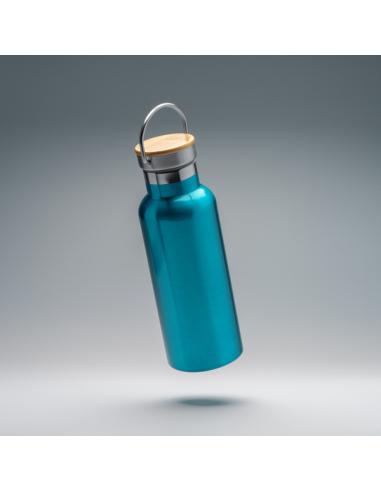 Botella agua de acero inoxidable Tazacorte doble capa tapa bambú 500ml PERSONALIZABLE