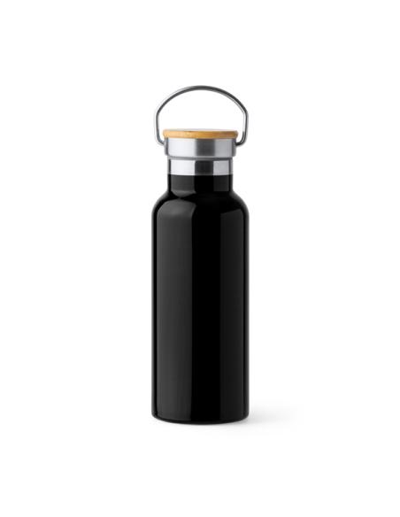 Botella agua de acero inoxidable Tazacorte doble capa tapa bambú 500ml PERSONALIZABLE