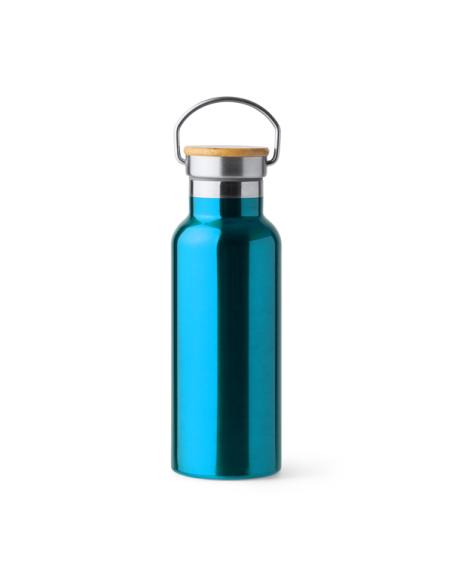 Botella agua de acero inoxidable Tazacorte doble capa tapa bambú 500ml PERSONALIZABLE