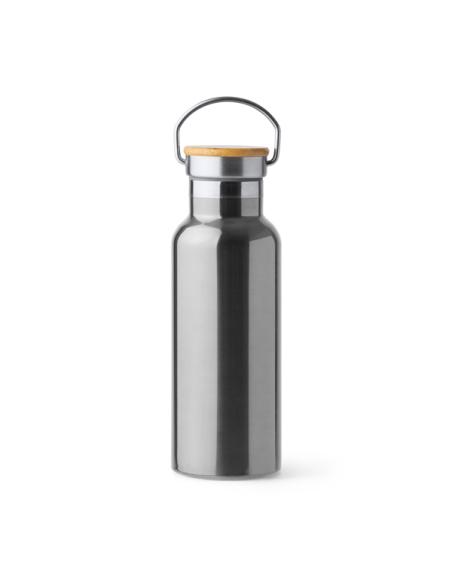 Botella agua de acero inoxidable Tazacorte doble capa tapa bambú 500ml PERSONALIZABLE