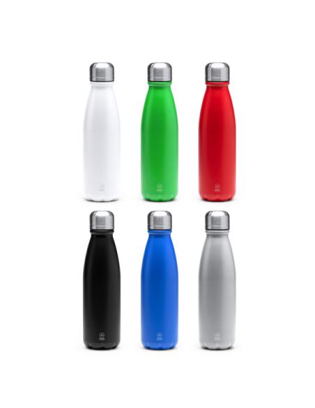 Botella agua de aluminio reciclado Frontera con tapón de acero inox sin BPA 550ml PERSONALIZABLE