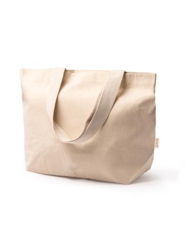 Bolsa de tela Garafía canvas reciclado 330g/m2 beige asas largas PERSONALIZABLE