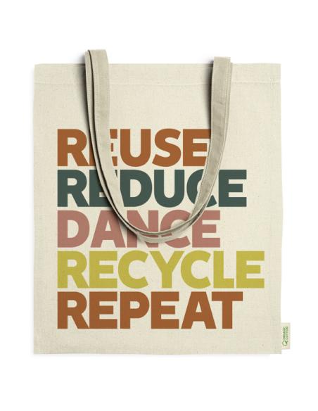 Bolsa de tela Teide algodón orgánico 120g/m2 beige asas largas PERSONALIZABLE