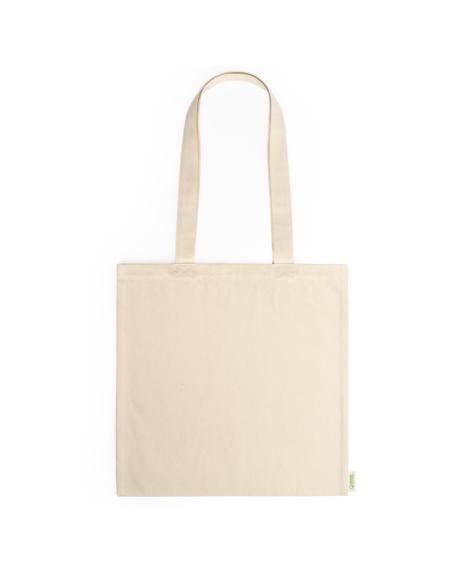 Bolsa de tela Aldea algodón orgánico 300g/m2 beige asas largas PERSONALIZABLE