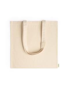 Bolsa de tela Aldea algodón orgánico 300g/m2 beige asas largas PERSONALIZABLE 2