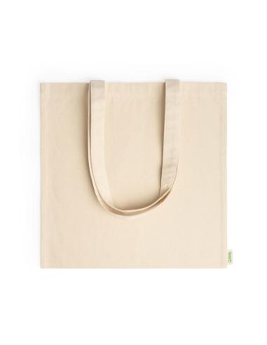Bolsa de tela Aldea algodón orgánico 300g/m2 beige asas largas PERSONALIZABLE