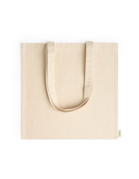 Bolsa de tela Aldea algodón orgánico 300g/m2 beige asas largas PERSONALIZABLE