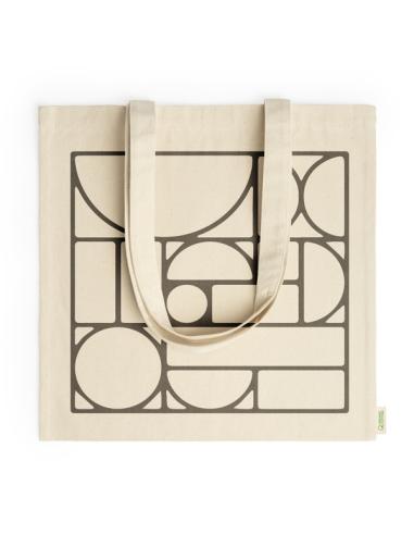 Bolsa de tela Aldea algodón orgánico 300g/m2 beige asas largas PERSONALIZABLE