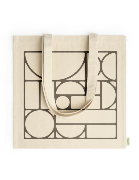 Bolsa de tela Aldea algodón orgánico 300g/m2 beige asas largas PERSONALIZABLE