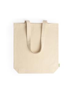 Bolsa de tela Tejeda algodón orgánico 280g/m2 beige asas largas y fuelle PERSONALIZABLE 2