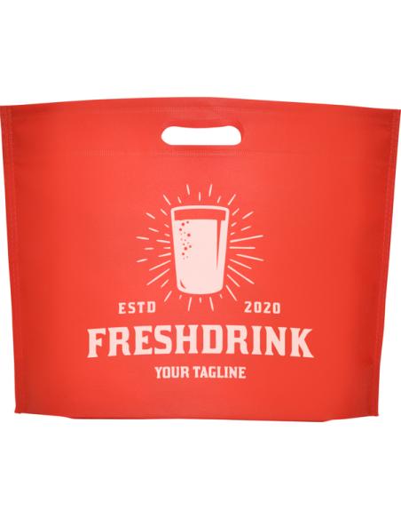 Bolsa de non-woven Taco 80g/m2 asas troqueladas y fuelle en la base colores PERSONALIZABLE