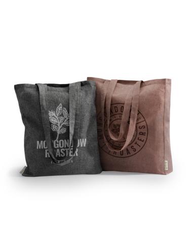 Bolsa de tela Telde algodón reciclado 140g/m2 con fuelle colores asas largas PERSONALIZABLE