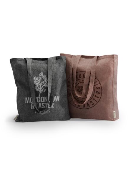 Bolsa de tela Telde algodón reciclado 140g/m2 con fuelle colores asas largas PERSONALIZABLE