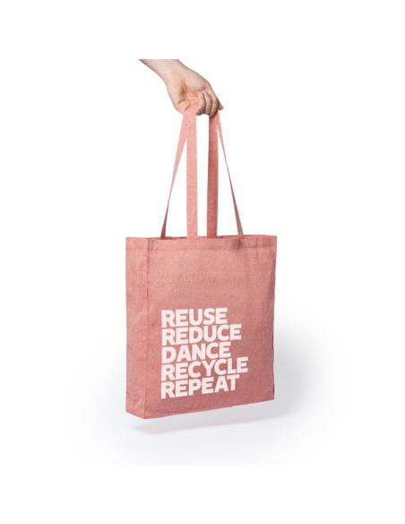 Bolsa de tela Telde algodón reciclado 140g/m2 con fuelle colores asas largas PERSONALIZABLE