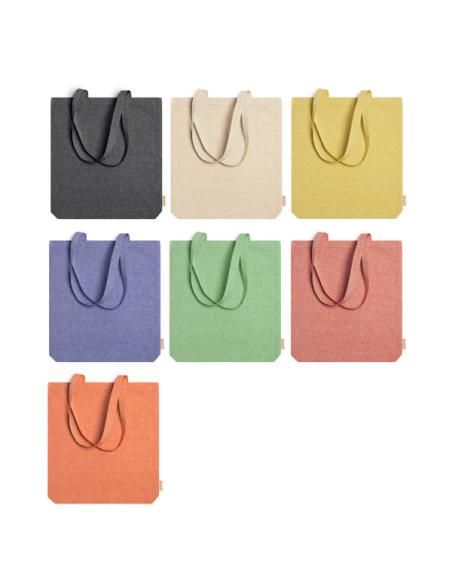 Bolsa de tela Telde algodón reciclado 140g/m2 con fuelle colores asas largas PERSONALIZABLE