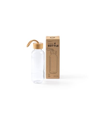 Botella de cristal Arona con tapa de bambú sin BPA 450ml PERSONALIZABLE