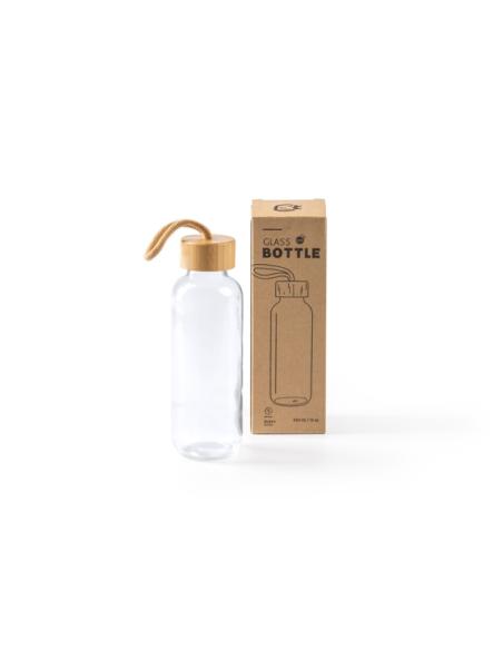 Botella de cristal Arona con tapa de bambú sin BPA 450ml PERSONALIZABLE