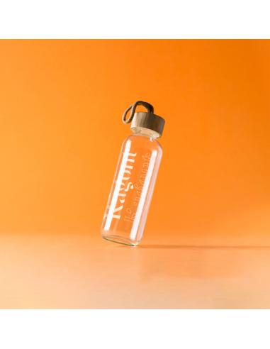 Botella de cristal Arona con tapa de bambú sin BPA 450ml PERSONALIZABLE