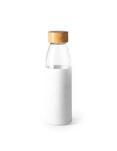 Botella de cristal Guaza con tapa de bambú y funda de silicona sin BPA 500ml PERSONALIZABLE