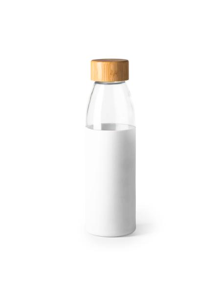 Botella de cristal Guaza con tapa de bambú y funda de silicona sin BPA 500ml PERSONALIZABLE
